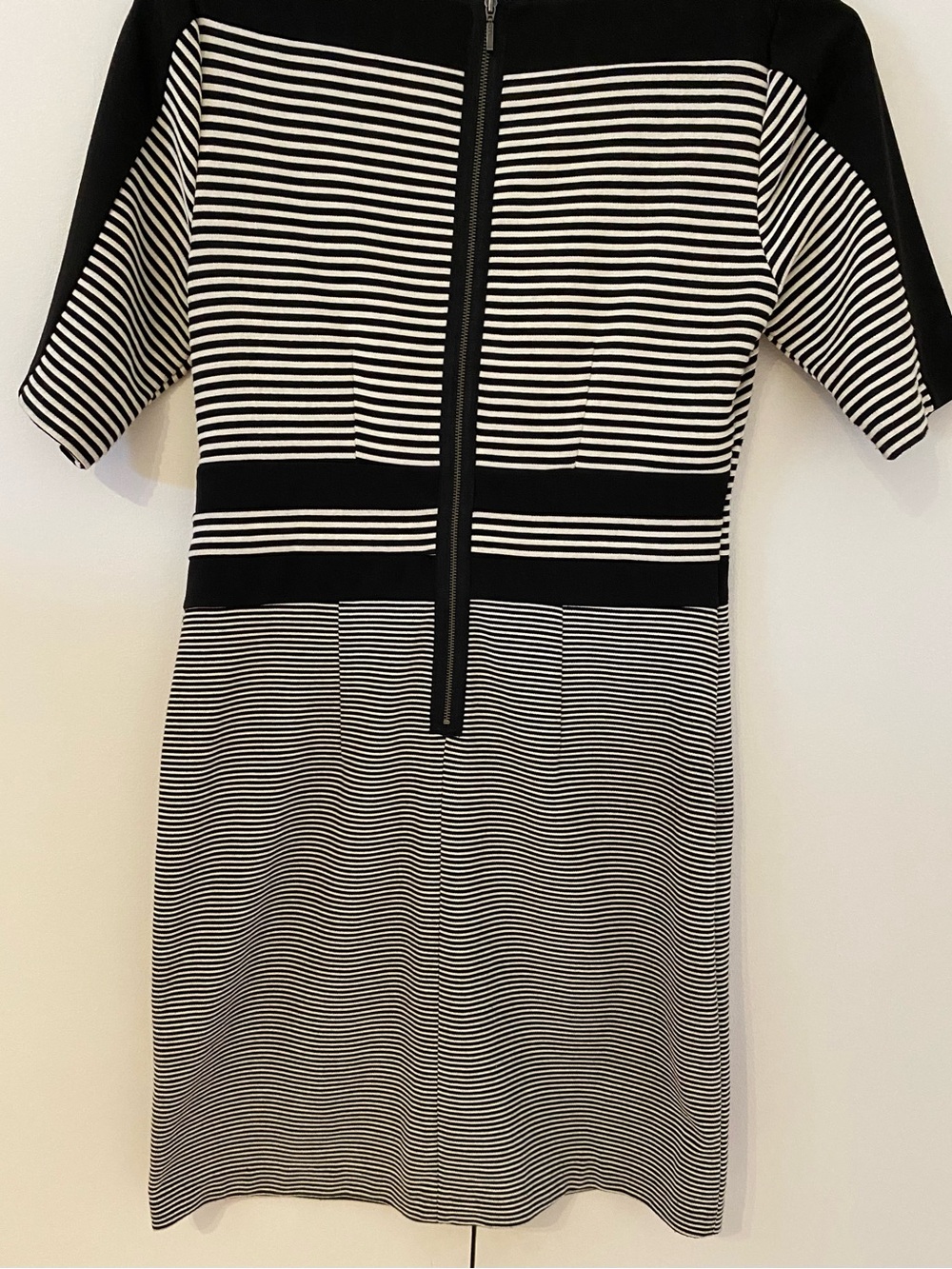 Taylor Black and White Striped Block Sheath Midi Dress - Picture 3 of 4